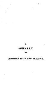 Cover of: A Summary of Christian Faith and Practice Confirmed by References to the Text of Holy Scripture ...