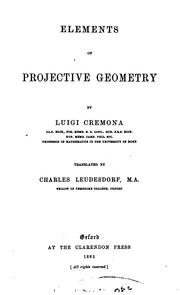 Cover of: Elements of Projective Geometry