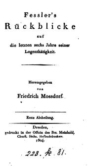 Cover of: Fessler's sämmtliche Schriften über Freymaurerey by Ignaz Aurelius Fessler