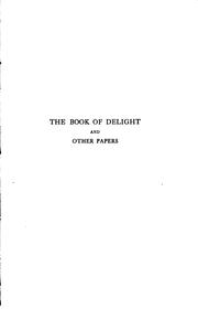 Cover of: The Book of Delight: And Other Papers