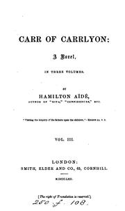 Cover of: Carr of Carrlyon by Hamilton Aïdé