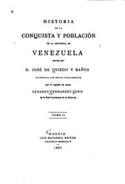 Cover of: Historia de la conquista y población de la provincia de Venezuela by José de ( Oviedo y Baños