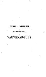 Cover of: Oeuvres de Vauvenargues by 