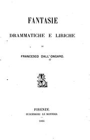 Cover of: Fantasie drammatiche e liriche