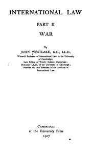 Cover of: International Law ... by John Westlake