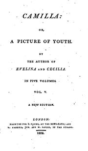 Cover of: Camilla: Or a Picture of Youth by Fanny Burney