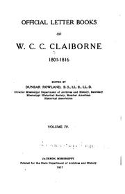 Cover of: Official Letter Books of W.C.C. Claiborne, 1801-1816