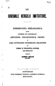 Cover of: De Iuvenale Vergilii imitatore