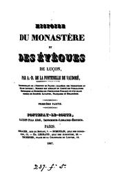 Cover of: Histoire du monastère et des évêques de Luçon by Armand Désiré de La Fontenelle de Vaudoré