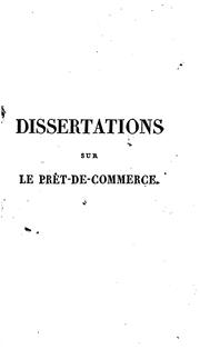 Cover of: Dissertations sur le prêt-de-commerce