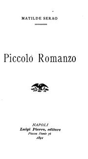 Cover of: Piccolo romanzo by Matilde Serao