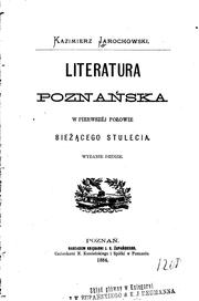 Cover of: Literatura poznańska w pierwszej połowie bieżącego stulecia