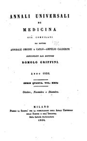 Cover of: Annali universali di medicina by 