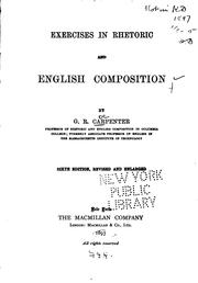 Cover of: Exercises in Rhetoric and English Composition by George Rice Carpenter