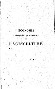 Cover of: Économie théorique et pratique de l'agriculture by Elie Victor Benjamin Crud