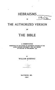 Cover of: Hebraisms in the Authorized Version of the Bible