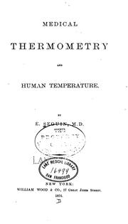 Cover of: Medical Thermometry and Human Temperature