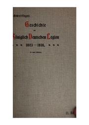 Cover of: Geschichte der Königlich deutschen Legion, 1803-1816