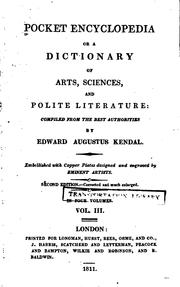 Cover of: Pocket Encyclopedia, Or, A Dictionary of Arts and Sciences, and Polite Literature