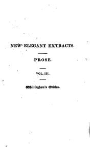 Cover of: New Elegant Extracts: A Unique Selection, Moral, Instructive and ...