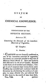 Cover of: A general system of chemical knowledge, and its application to the phenomena of nature and art ... by Antoine François de Fourcroy