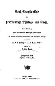 Real-Encyklopädie für protestantische Theologie und Kirche by Johann Jakob Herzog, Gustav Leopold Plitt, Albert Hauck