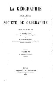 Cover of: La Géographie by Société de géographie (France)