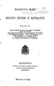 Cover of: Nuovi studi e ritratti by Ernesto Masi