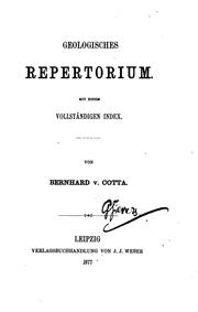 Cover of: Geologisches Repertorium...: Mit einem vollständigen Index