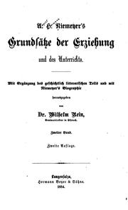 Cover of: A. H. Niemeyers Grundsätze der Erziehung und des Unterrichts: Mit Ergänzung des geschichtlich ...