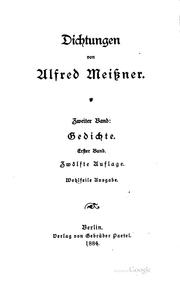 Cover of: Dichtungen von Alfred Meissner... by Alfred Meissner