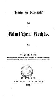 Cover of: Beiträge zur Hermeneutik des römischen Rechts