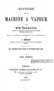 Cover of: Histoire de la machine à vapeur by Robert Henry Thurston