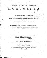 Cover of: Veteris Mediae et Persiae monumenta