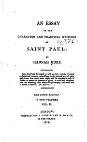 Cover of: An Essay on the Character and Practical Writings of Saint Paul | Hannah More