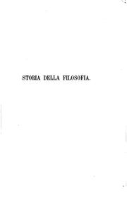 Cover of: Storia della filosofia: lezioni di Augusto Conti ...