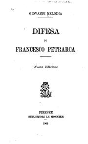 Difesa di Francesco Petrarca by Giovanni Melodia