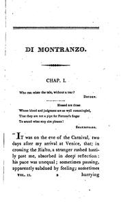 Cover of: Di Montranzo; or the novice of Corpus domini