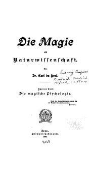 Cover of: Die Magie als Naturwissenschaft