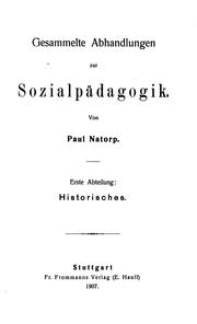 Cover of: Gesammelte Abhandlungen zur Sozialpädagogik