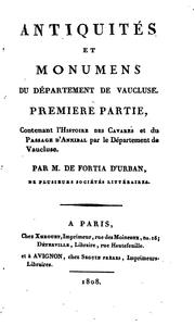Cover of: Antiquités et monumens du département de Vaucluse...