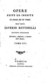 Cover of: Opere edite e inedite in prosa ed in versi by Saverio Bettinelli