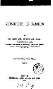 Cover of: Vicissitudes of families by Sir Bernard Burke