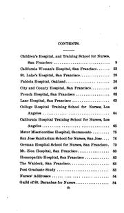 Cover of: Training schools for nurses in the state of California v. 2, 1905