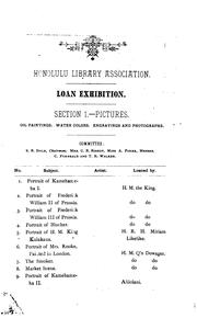 Cover of: Catalogue of the Loan Exhibition for the Benefit of the Institution's Building Fund, May 8th to ...