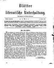 Cover of: Blätter für literarische Unterhaltung by 