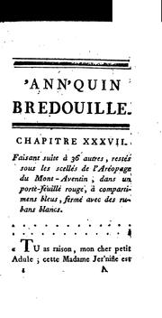 Cover of: 'Ann'quin Bredouille, ou le petit cousin de Tristram Shandy.: Œuvre posthume de Jacqueline ...