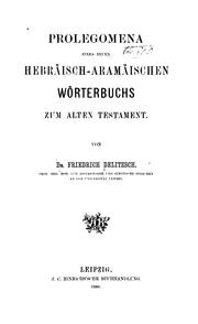Cover of: Prolegomena eines neuen hebräischaramäischen Wörterbuchs zum alten Testament...