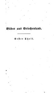 Cover of: Bilder aus Griechenland by Ludwig Steub