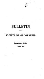 Cover of: Bulletin de la Société de géographie by Société de géographie (France), Société de géographie (France)